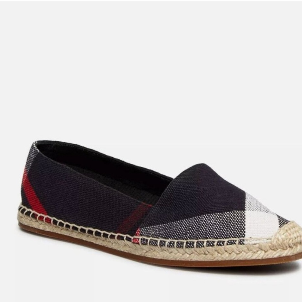 Burberry Hodgeson Women's Blue Beige Check Espadrilles Size EU 39 - Picture 8 of 8